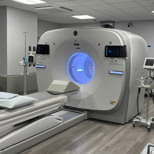 PET/CT scanner in an exam room at the RIA Jupiter imaging center
